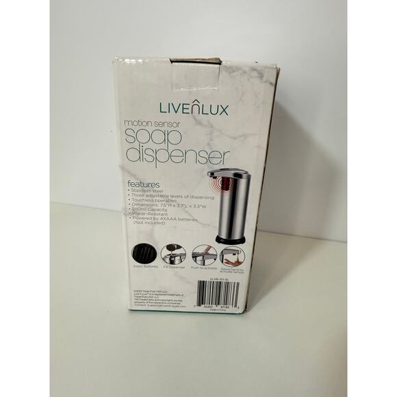 NEW Livenlux Motion Sensor Soap Dispenser Stainless Steel Touchless NIB - Picture 4 of 8
